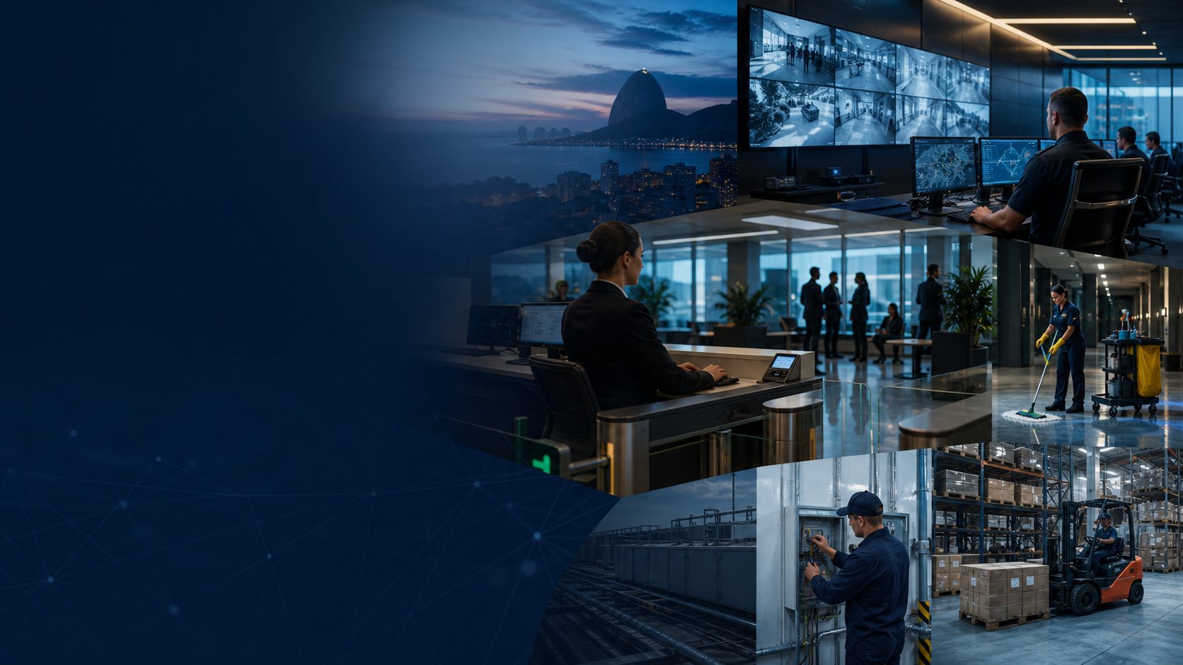 Operação integrada de segurança, facilities e logística